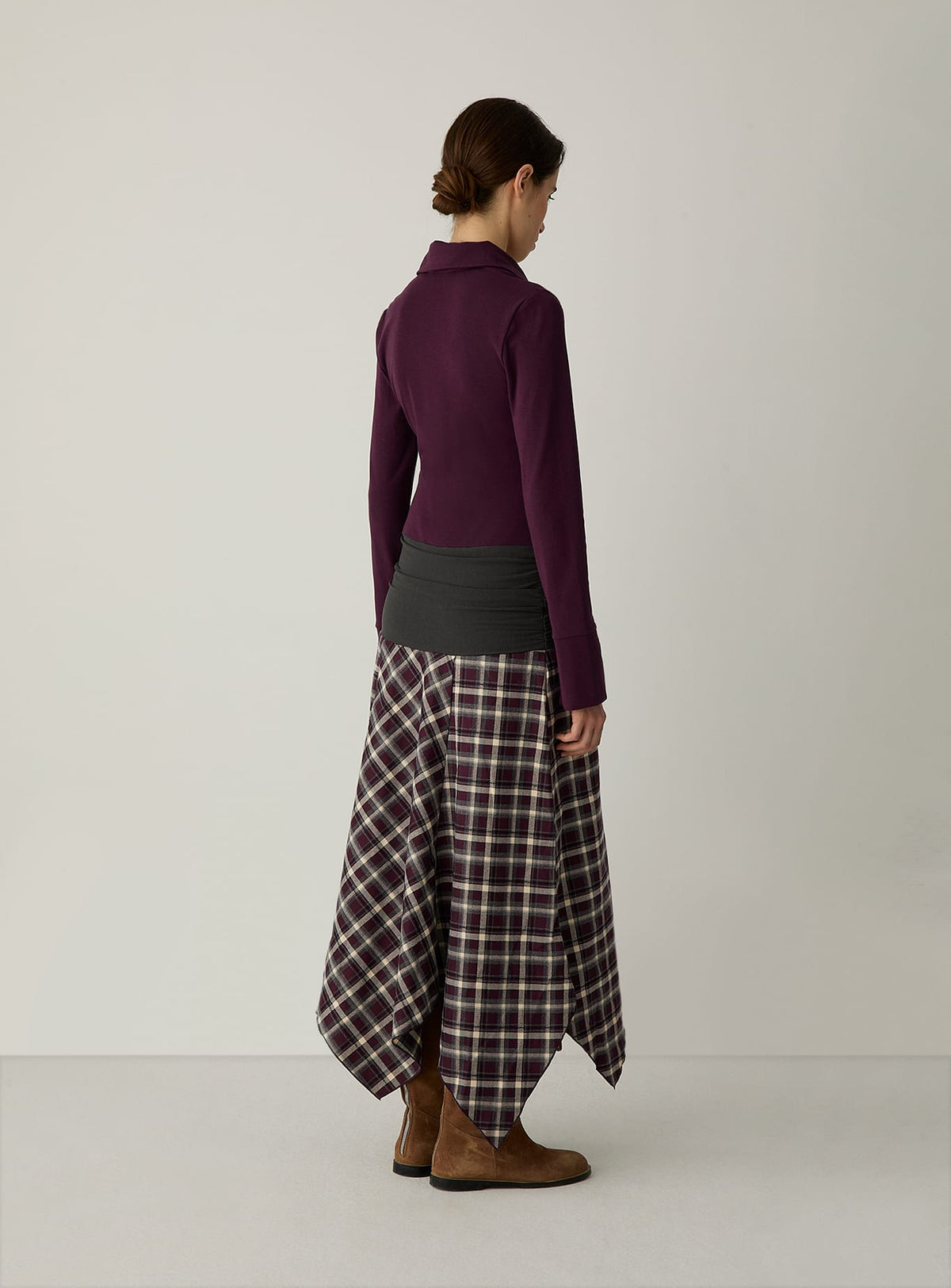 SHANTEL PLUM SQUARED MIDI DRESS