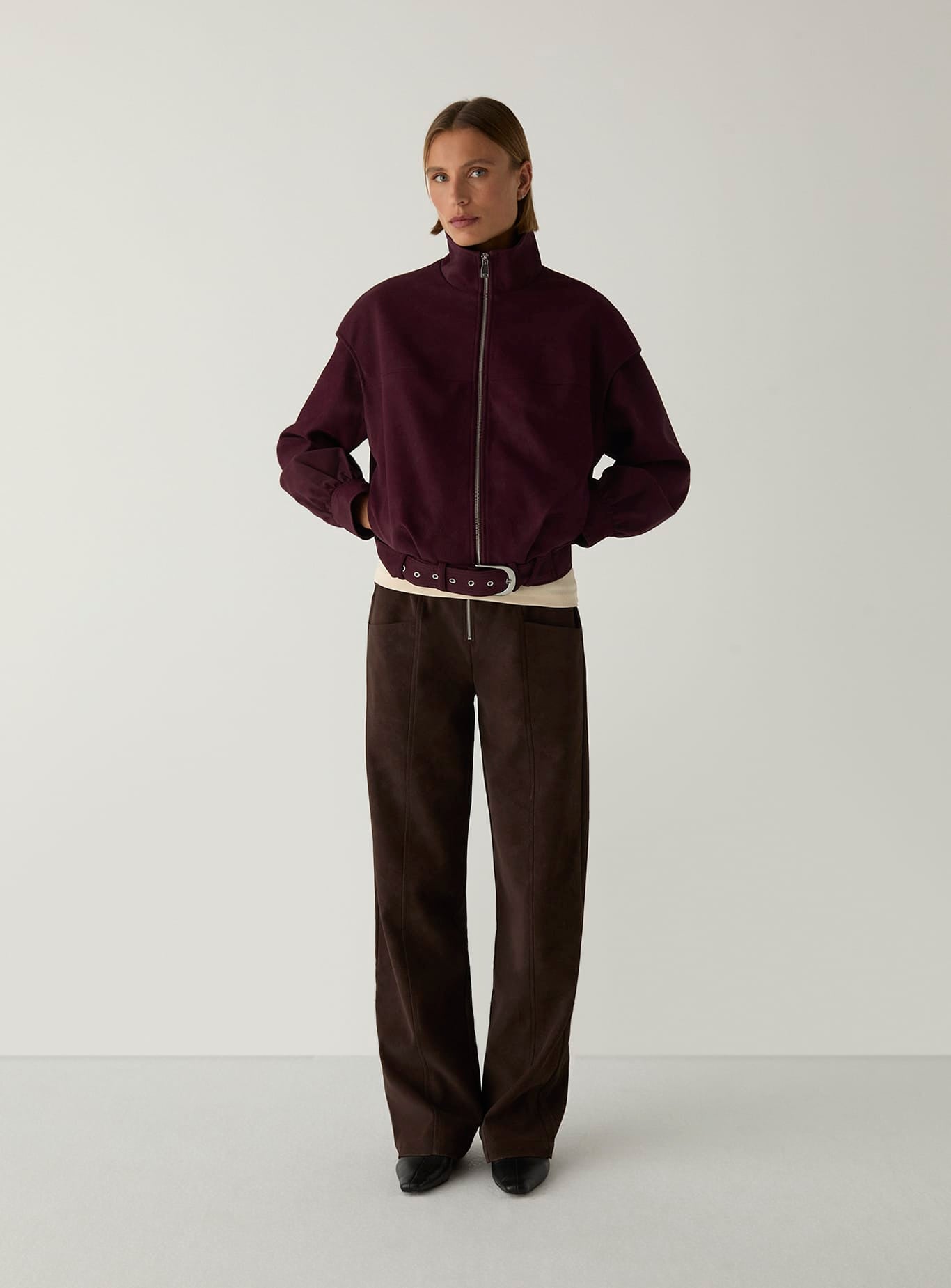 SIGNY BURGUNDY BOMBER JACKET