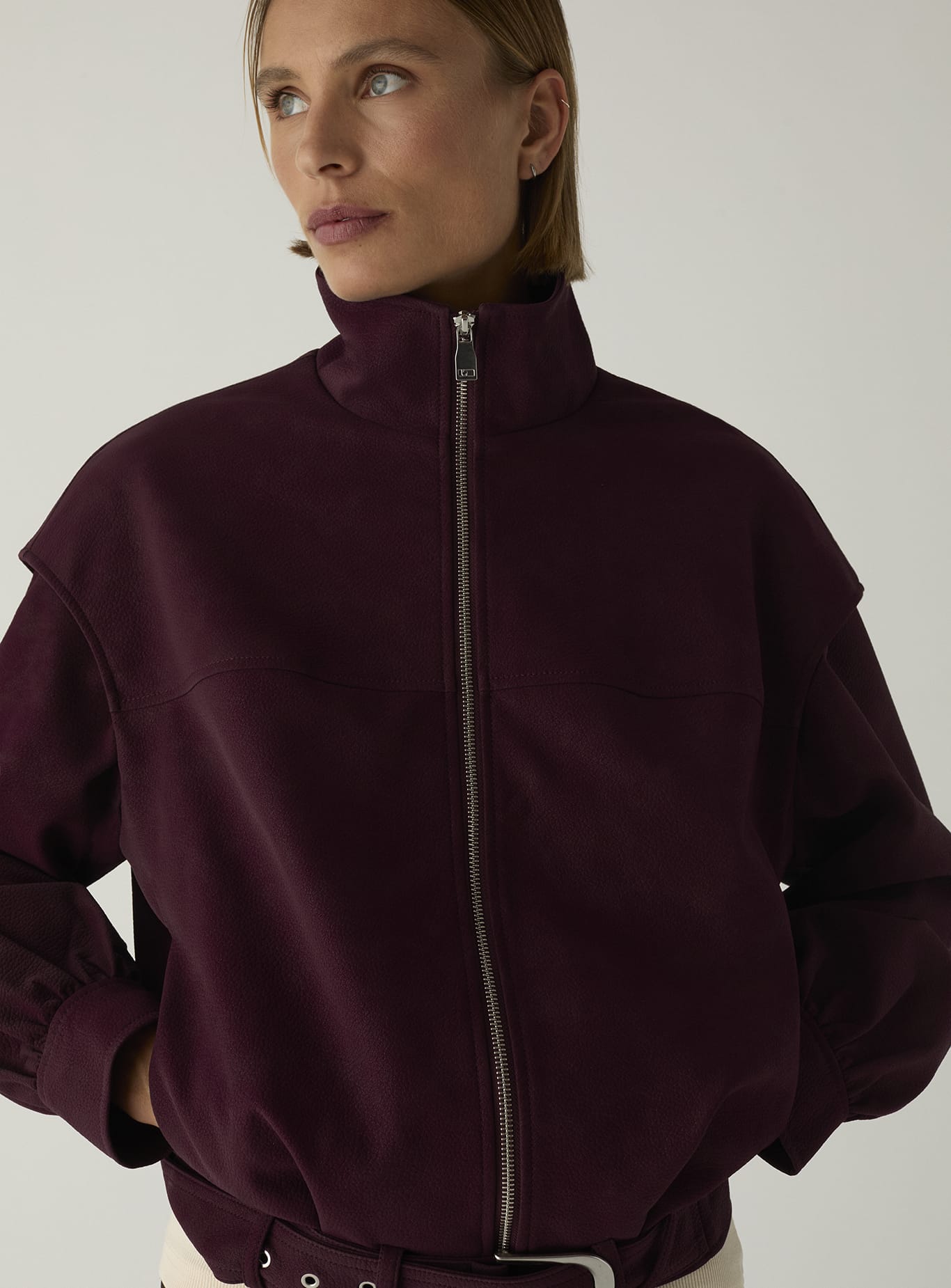 SIGNY BURGUNDY BOMBER JACKET