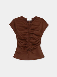 SIMONE BROWN RUCHED BLOUSE