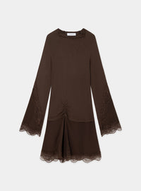 SISS BROWN KNIT SHORT DRESS