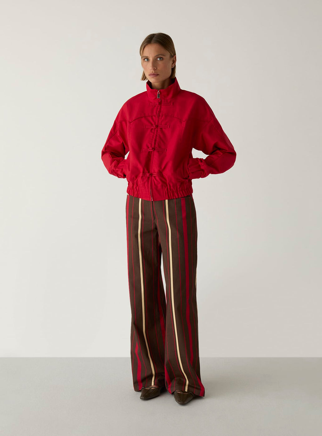 SYLVIE RED BOMBER JACKET