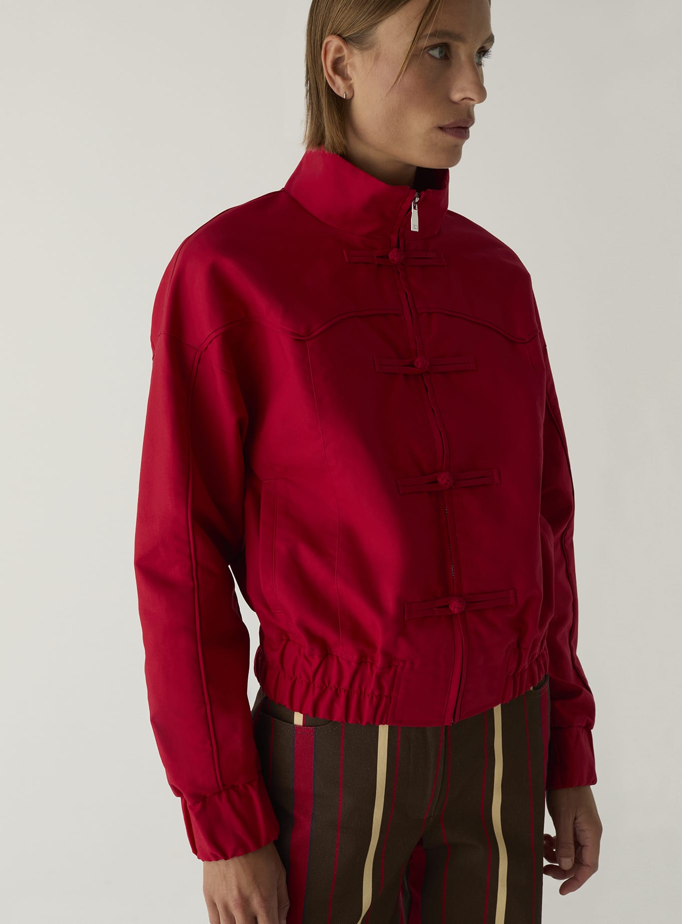 SYLVIE RED BOMBER JACKET