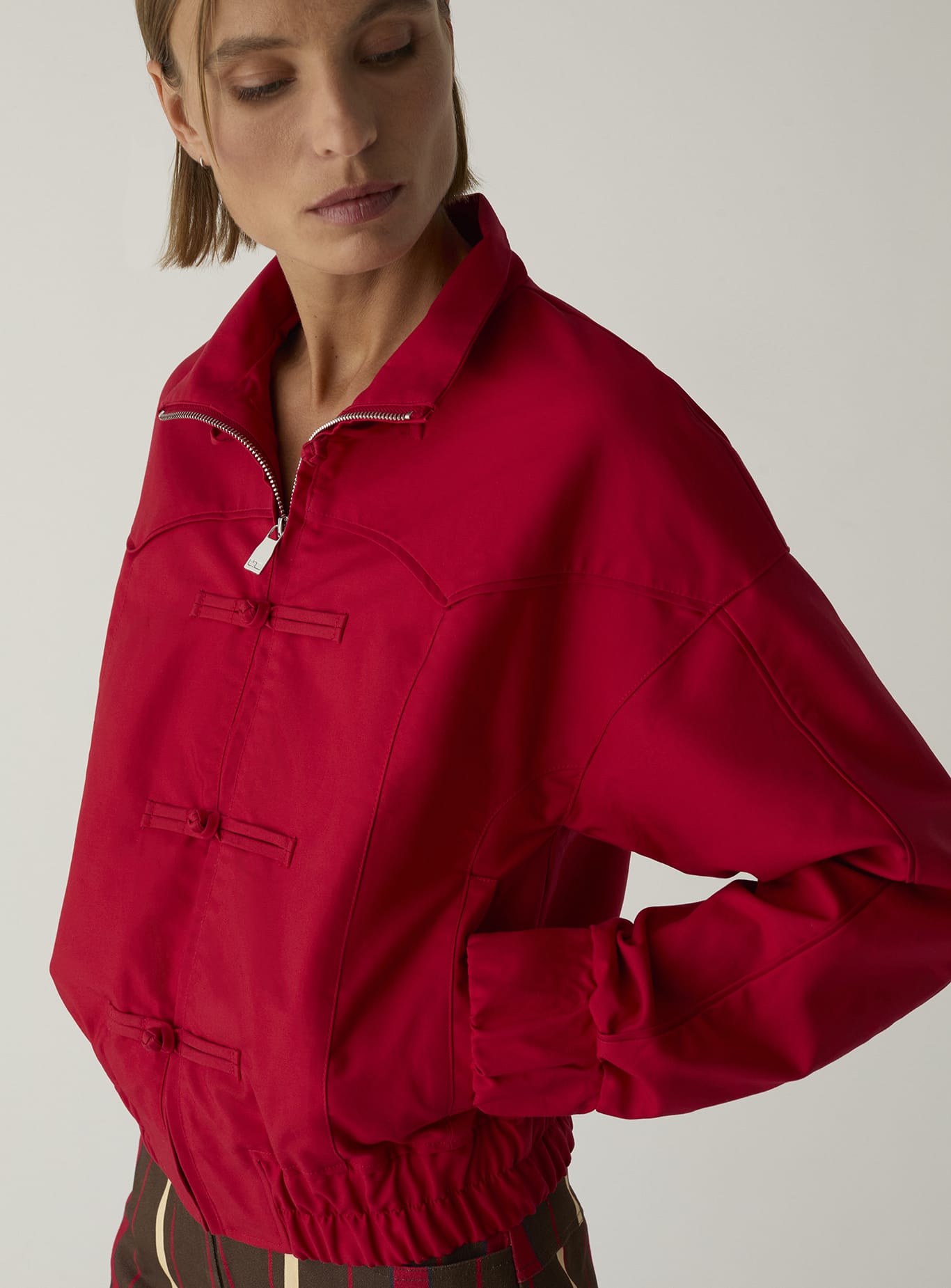 SYLVIE RED BOMBER JACKET