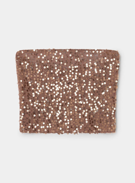 SAYAN BROWN SEQUIN TOP