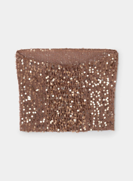 SAYAN BROWN SEQUIN TOP