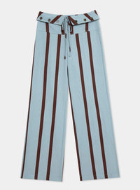 TASHI TURQUOISE STRIPED FLOW PANTS