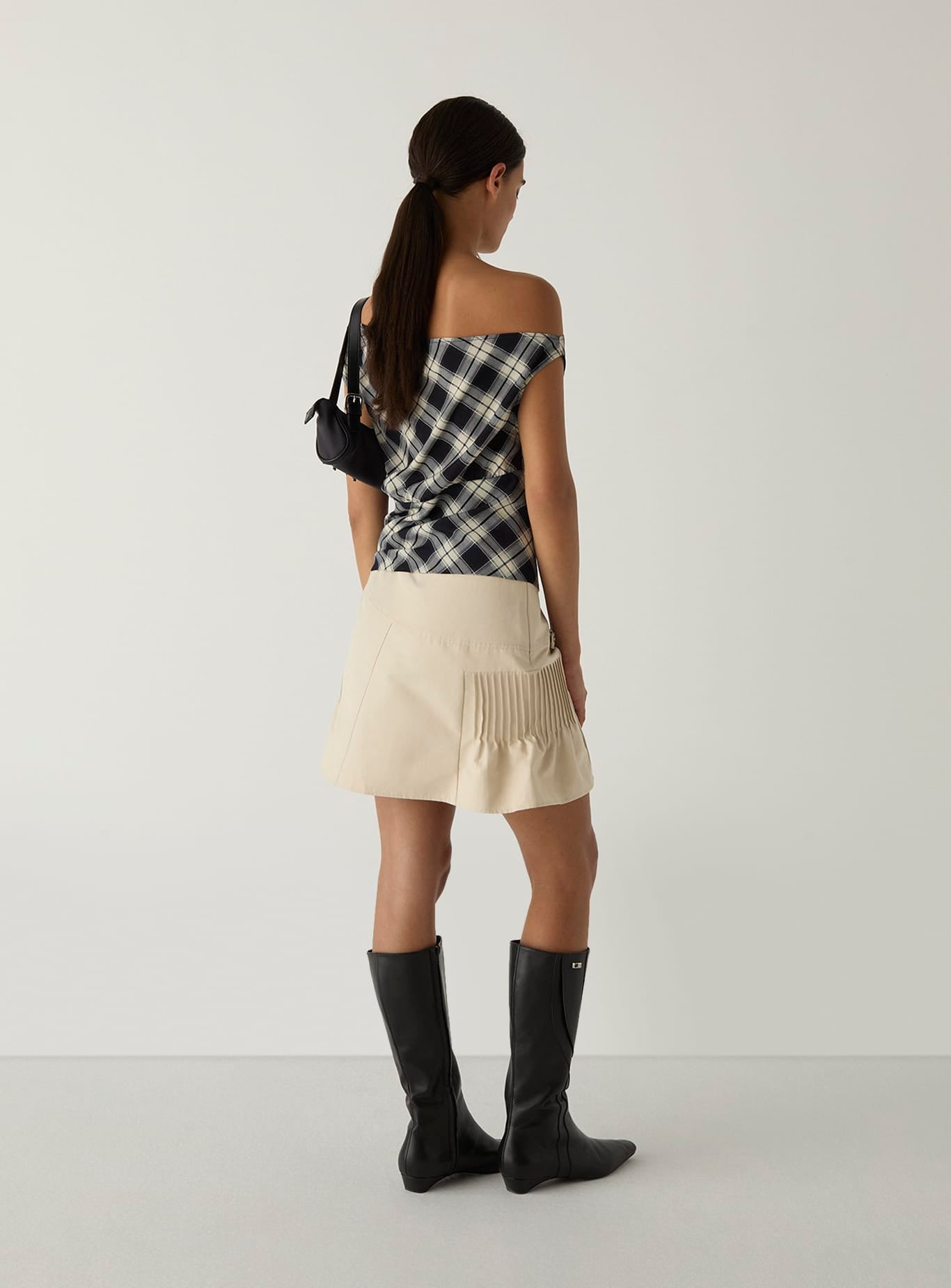 TATE BLACK SQUARED ASYMMETRIC TOP