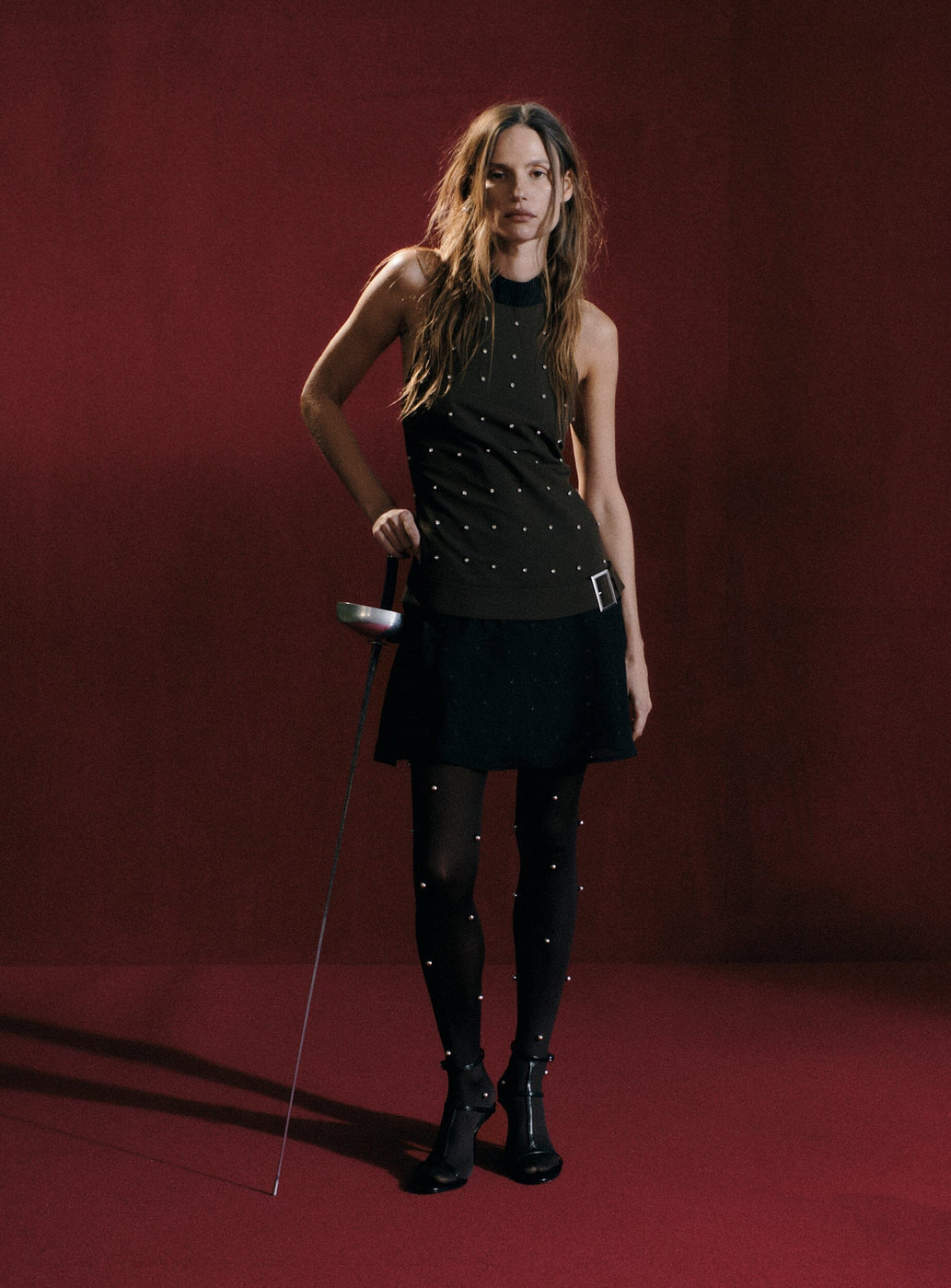 MALEN BROWN SEQUINS SHORT DRESS