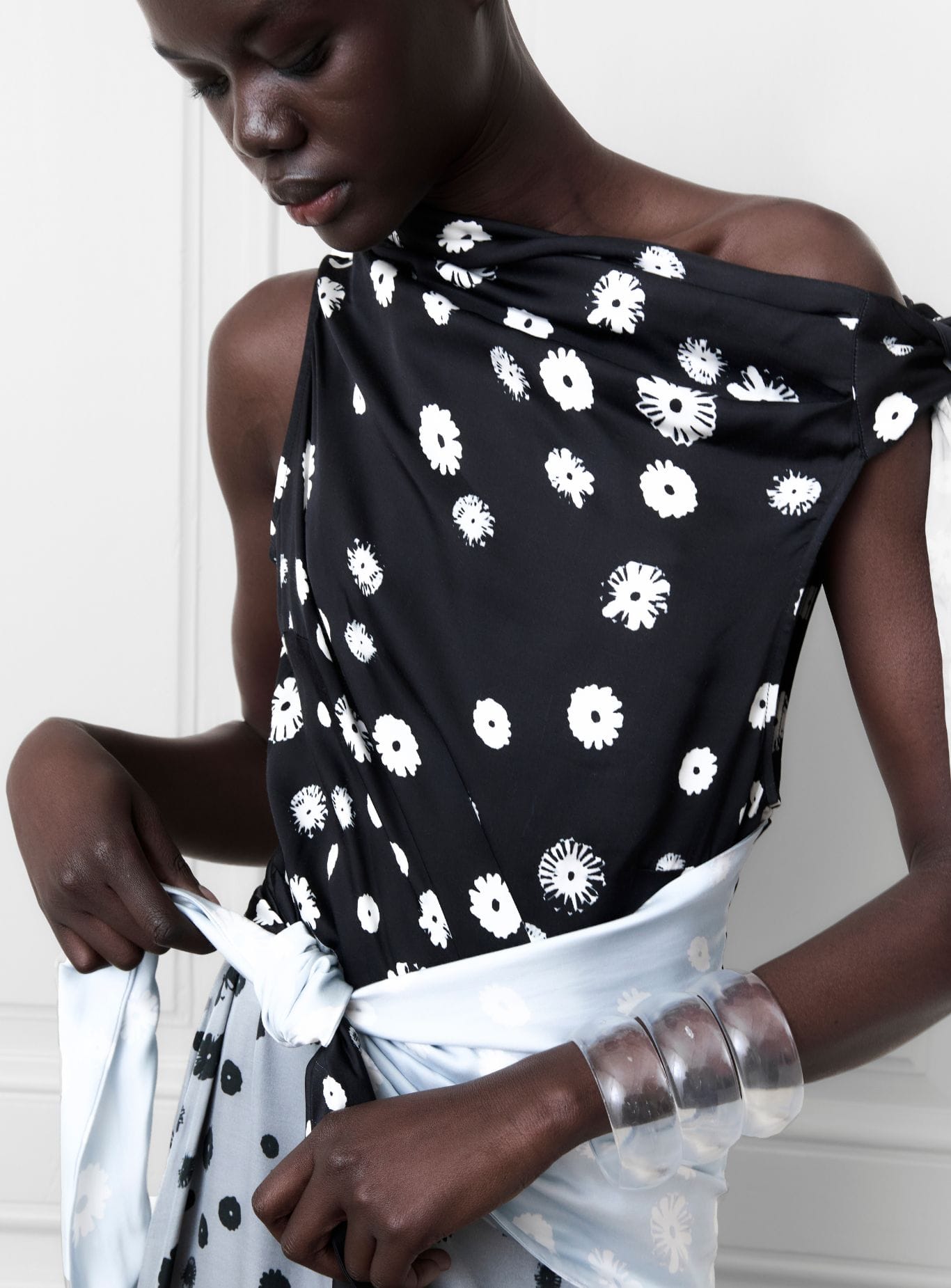 YANET WRAPPED GREY MIDI DRESS