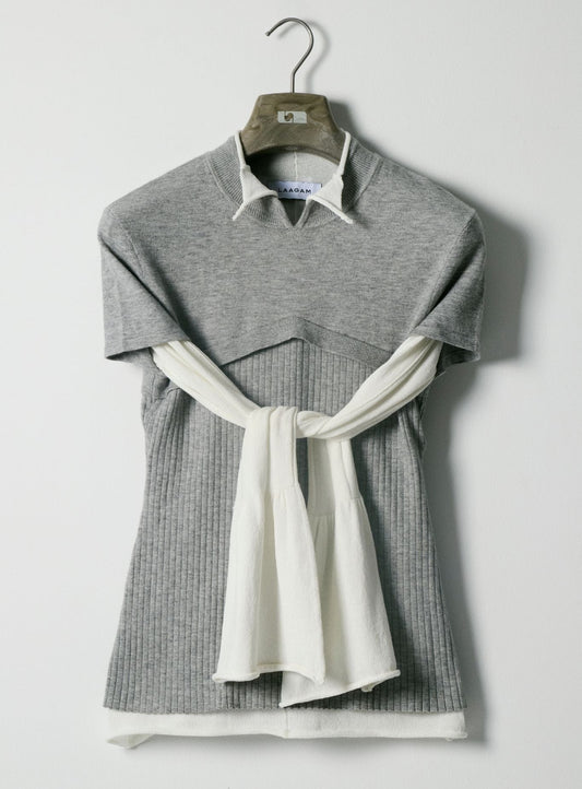 ODINE ECRU LONG KNITTED TOP