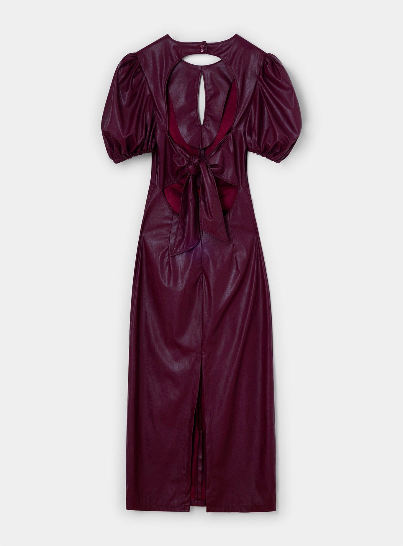 PROVENCE BURGUNDY FAUX LEATHER DRESS