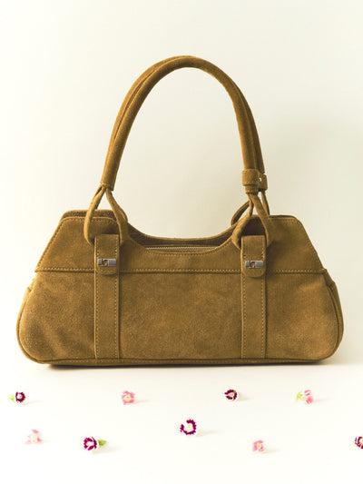 JANE CAMEL SUEDE BAG