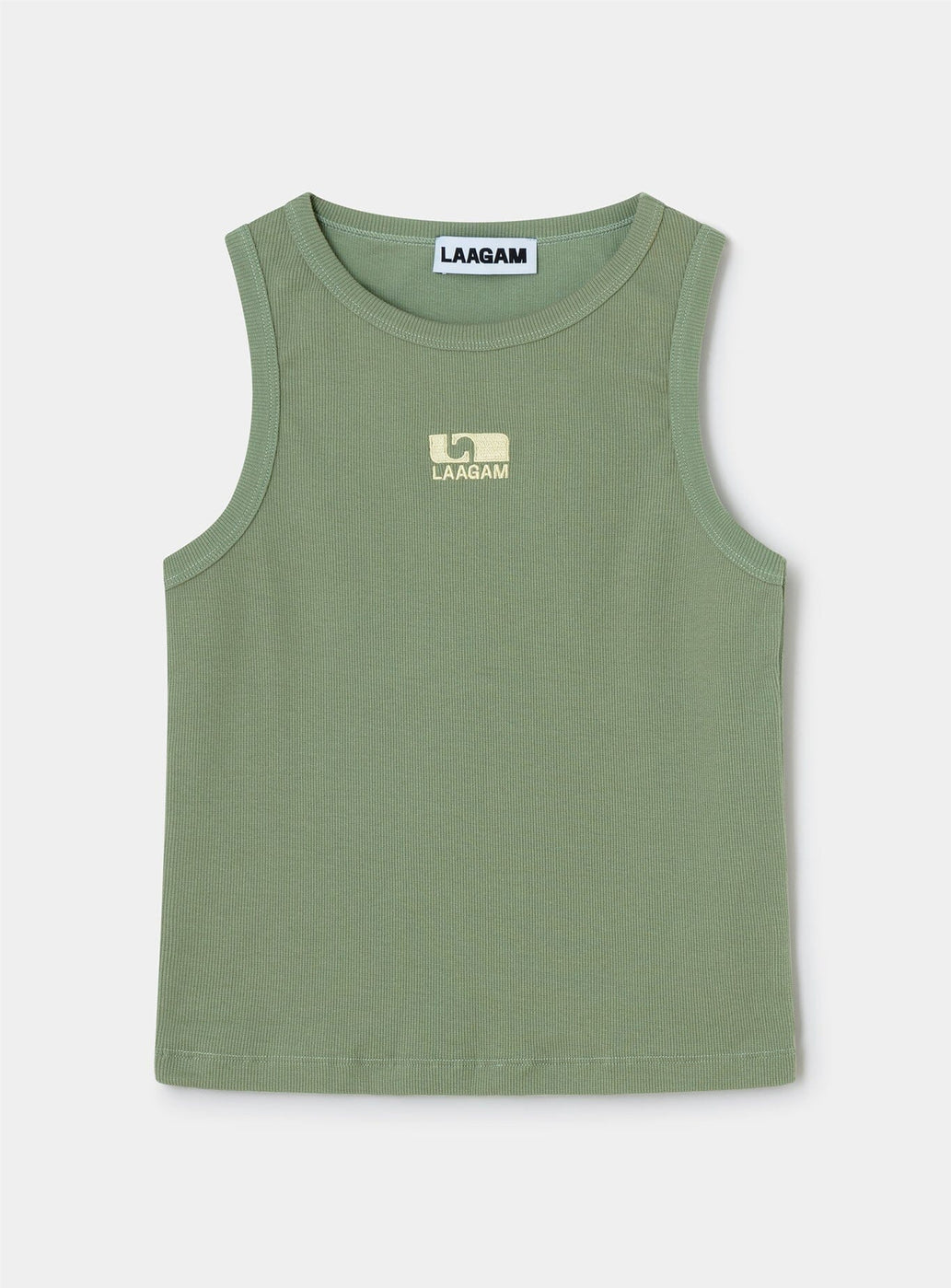 GREEN EMBROIDERED LOGO TANK TOP