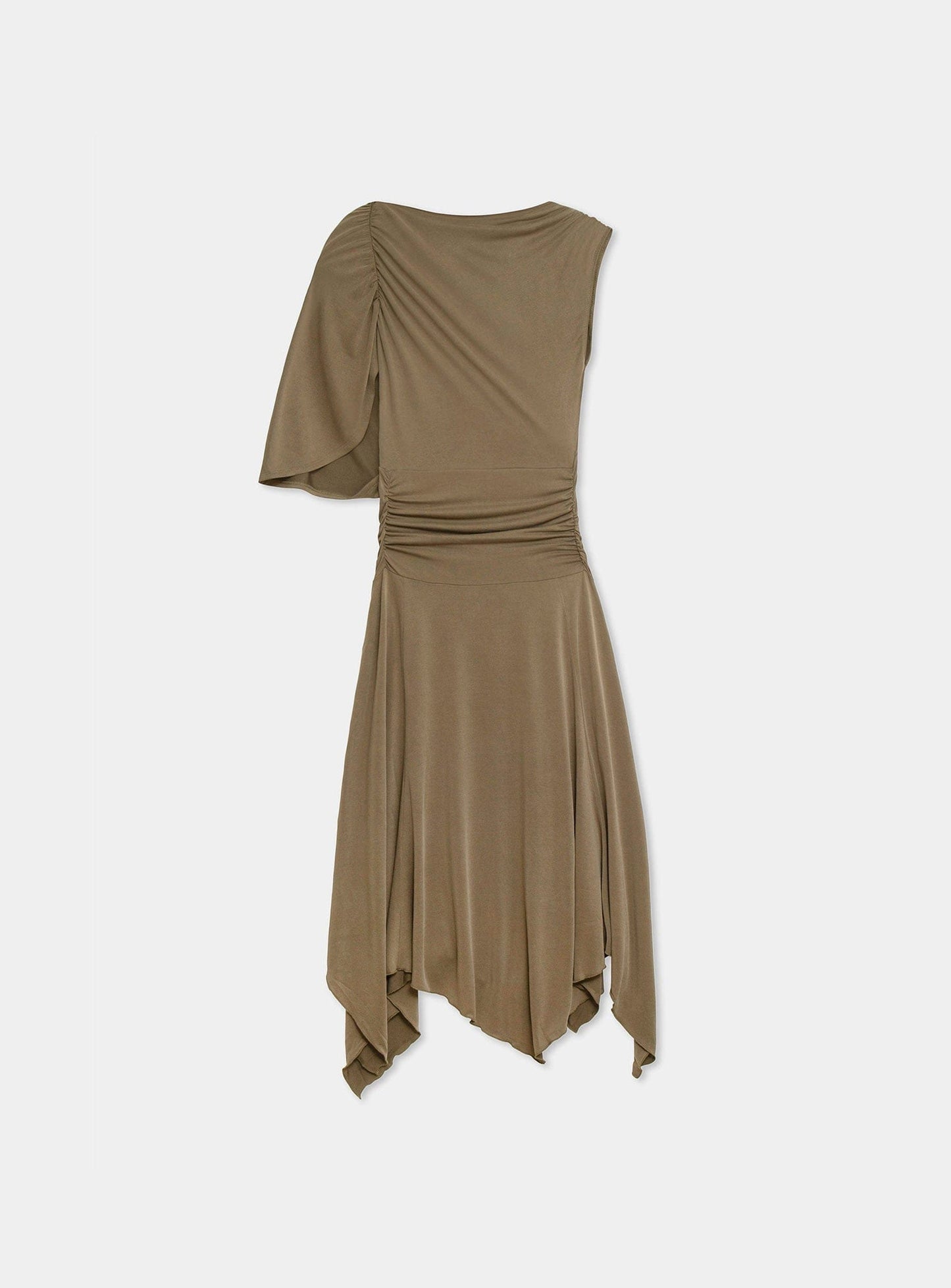 IZOLA KHAKI ASYMMETRIC DRESS