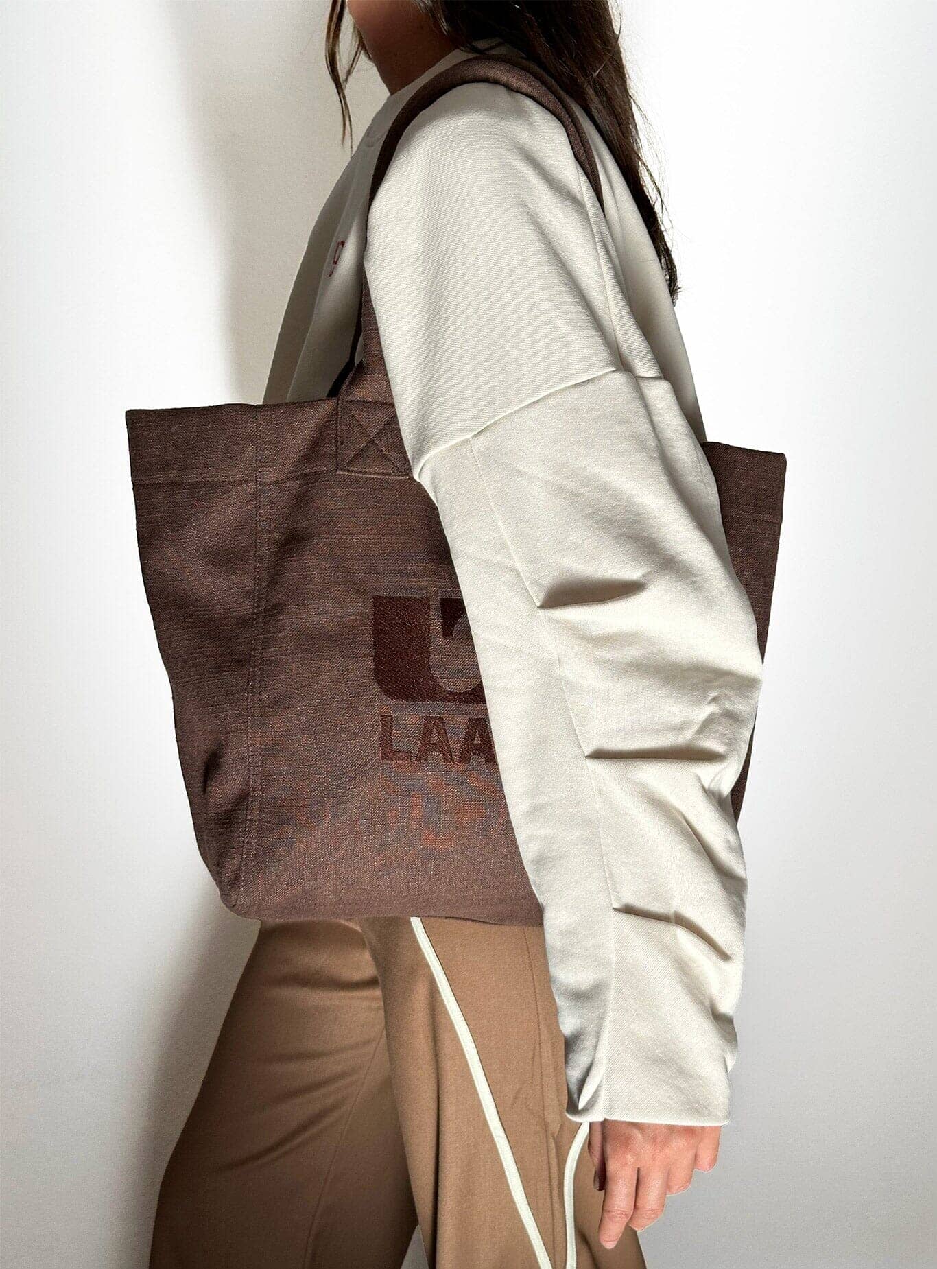 PIANA BROWN LOGO TOTE BAG