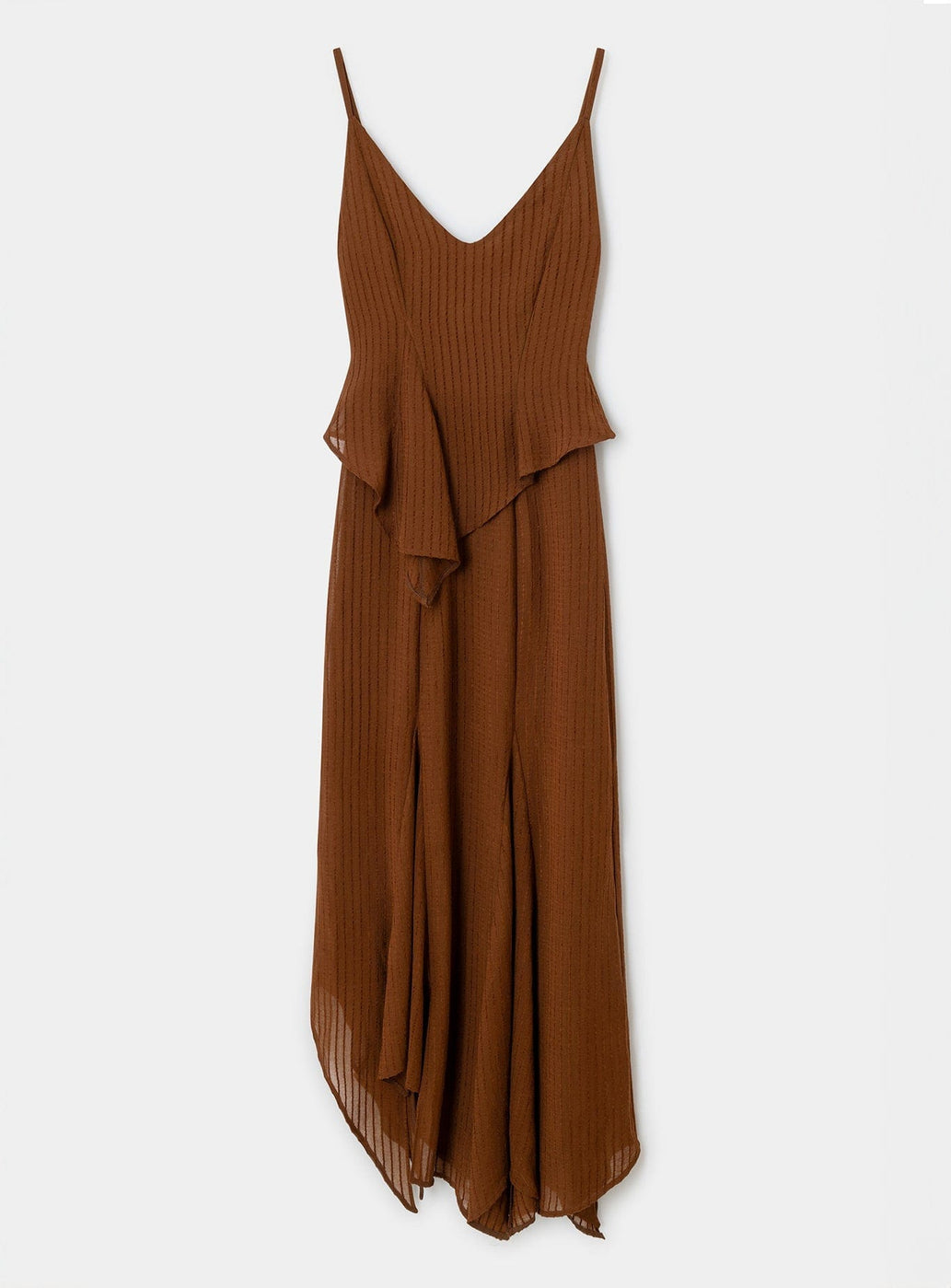 LEA BROWN TEXTURED MIDI DRESS