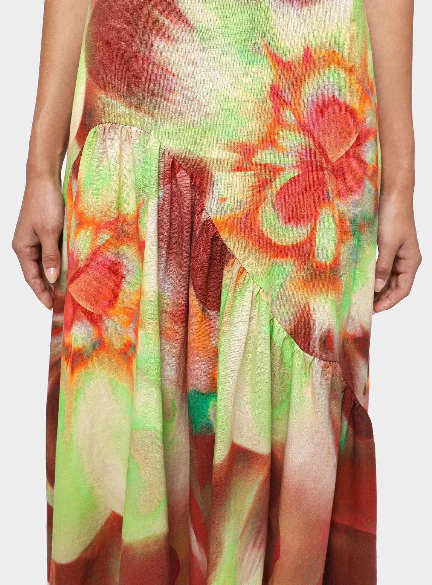 MARLEY ASYMMETRIC MIDI SKIRT