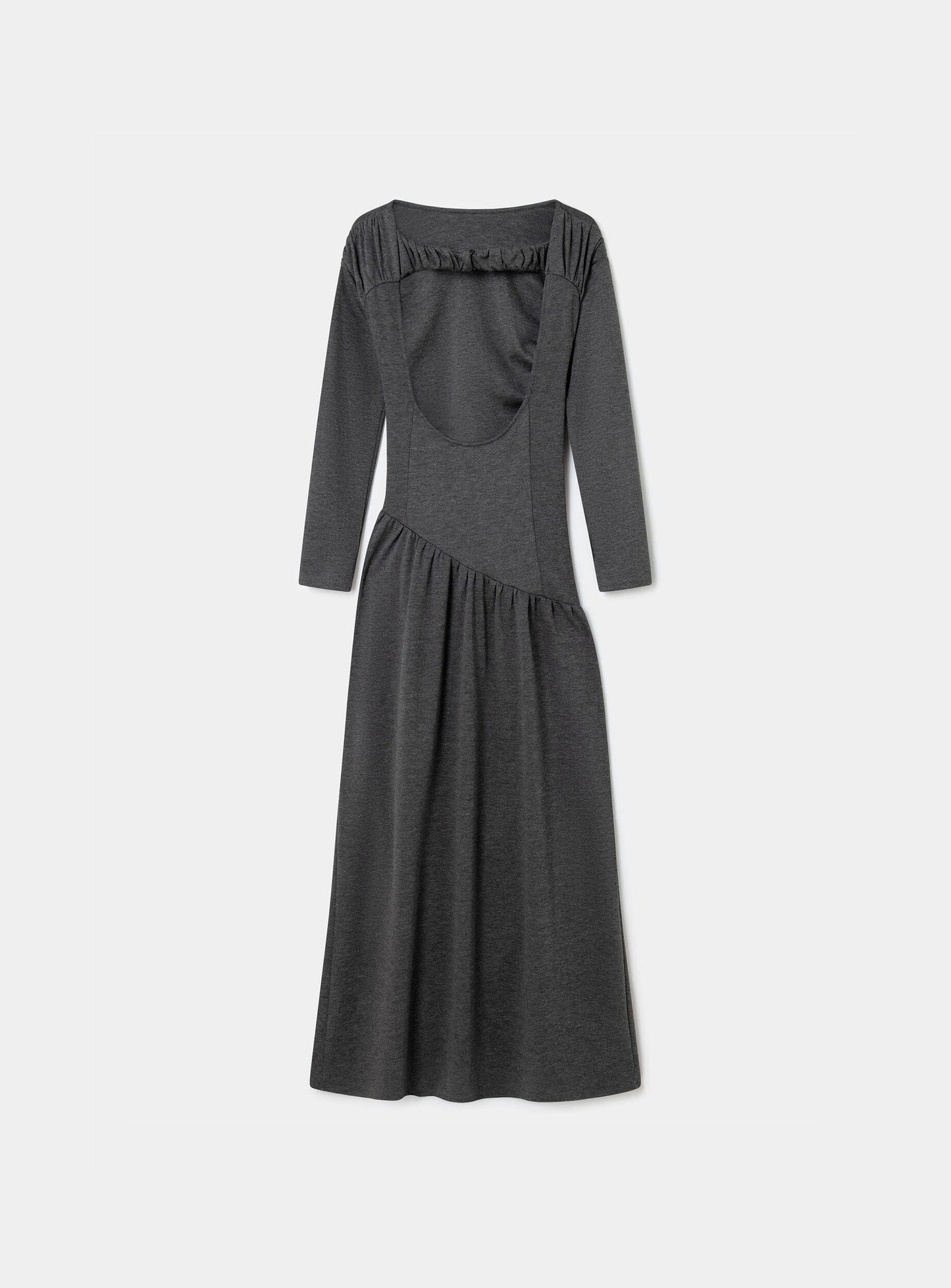 MUSA GREY DRAPED LONG DRESS