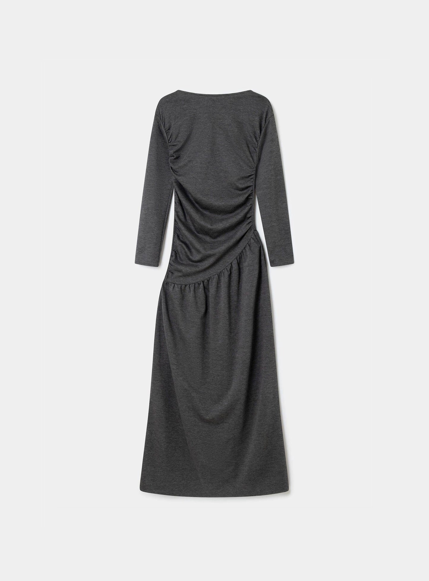 MUSA GREY DRAPED LONG DRESS