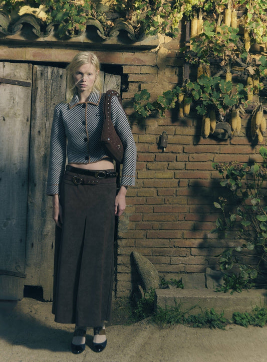 NALIA BROWN SUEDE BAG