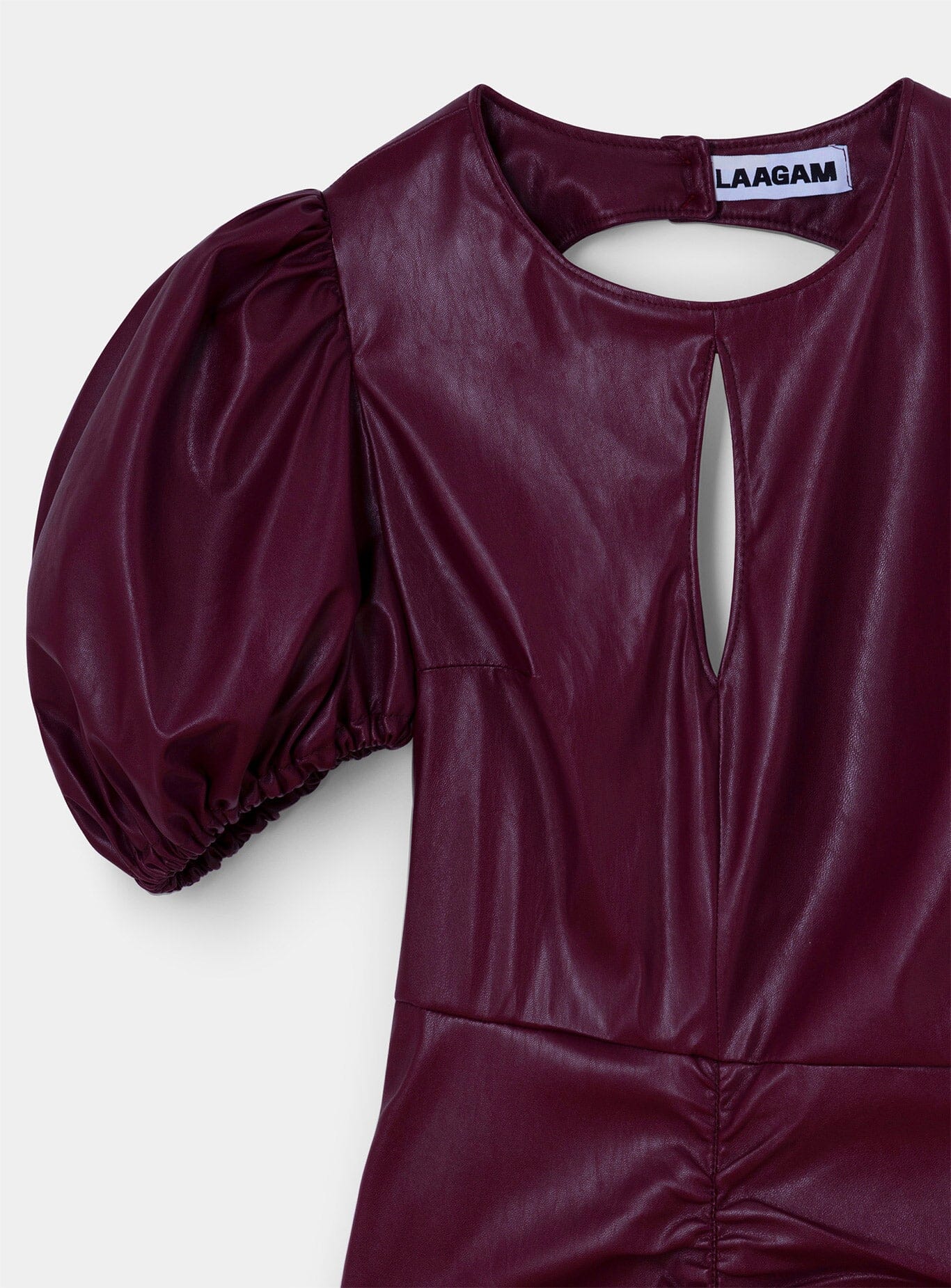 PROVENCE BURGUNDY FAUX LEATHER DRESS