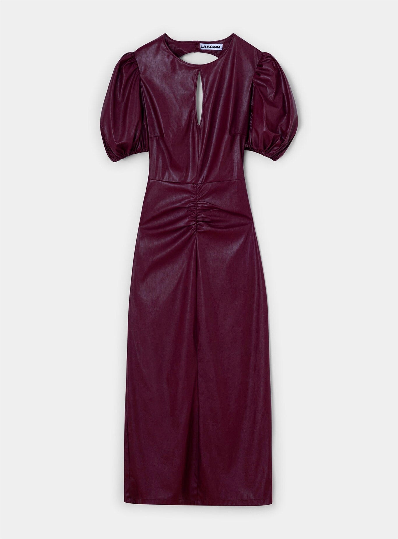 PROVENCE BURGUNDY FAUX LEATHER DRESS