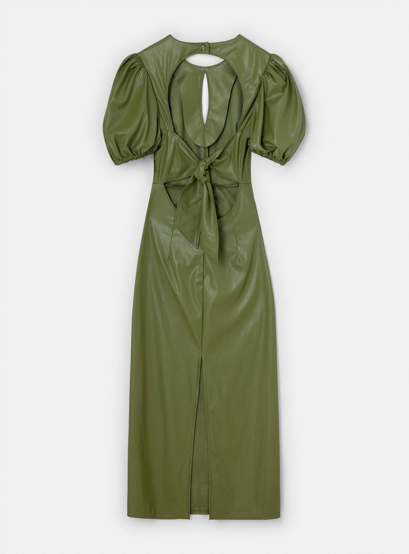 PROVENCE GREEN FAUX LEATHER DRESS