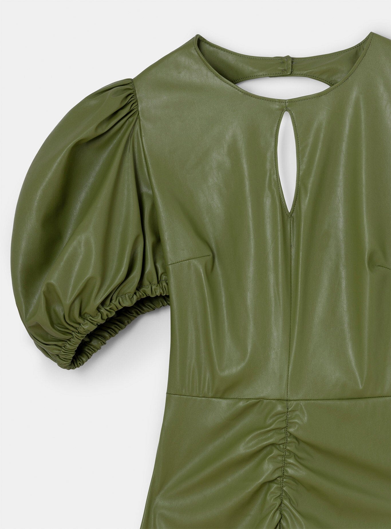 PROVENCE GREEN FAUX LEATHER DRESS