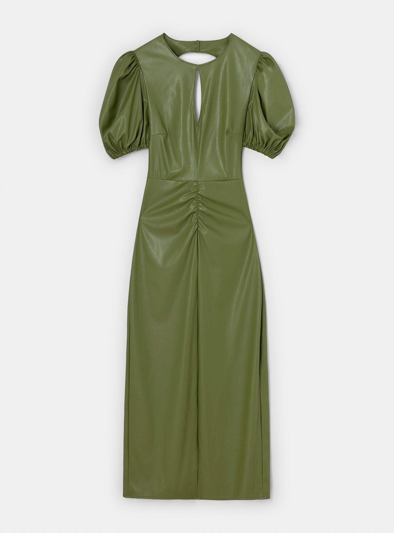 PROVENCE GREEN FAUX LEATHER DRESS