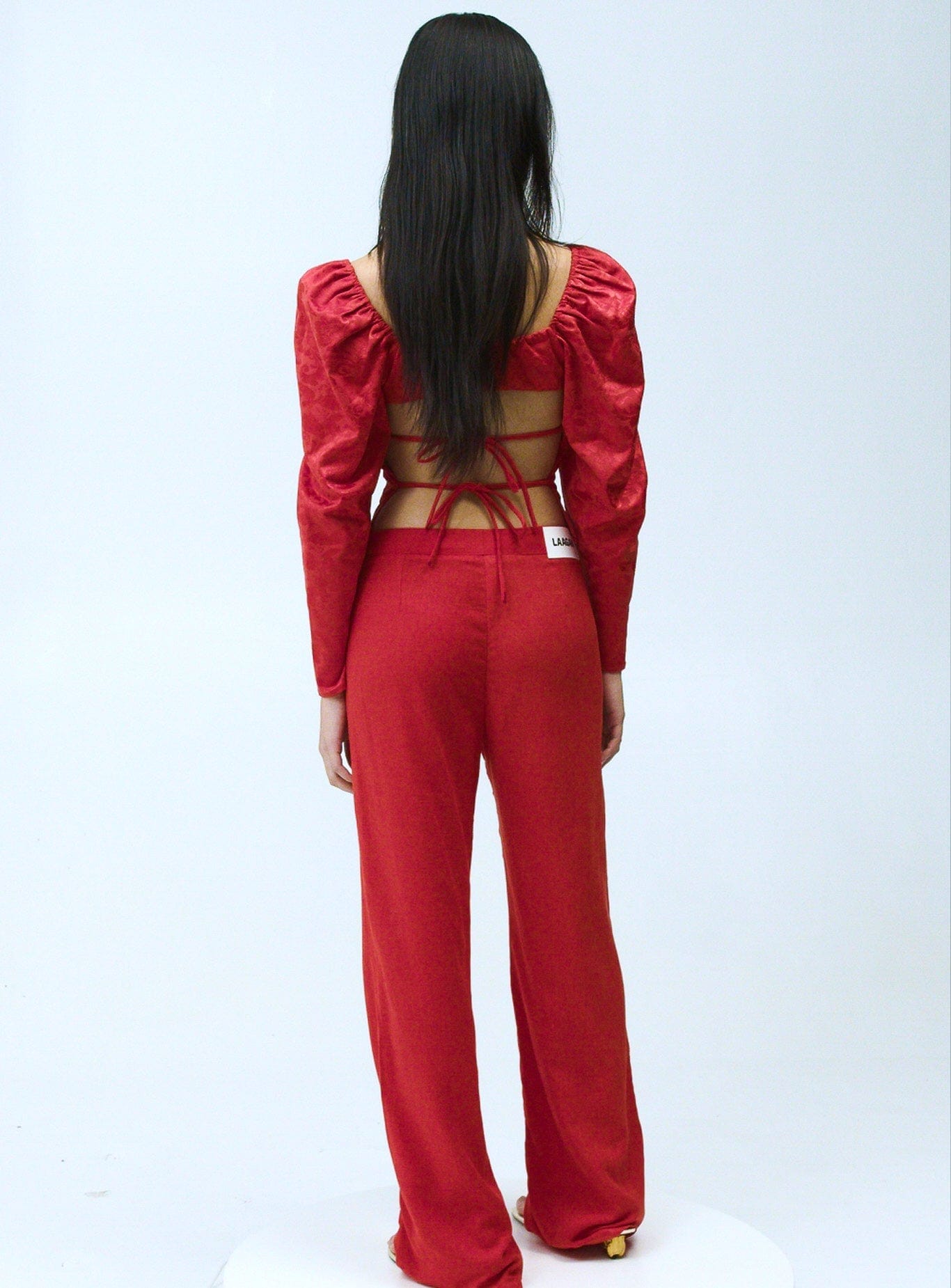 BESO RED LINEN PANTS