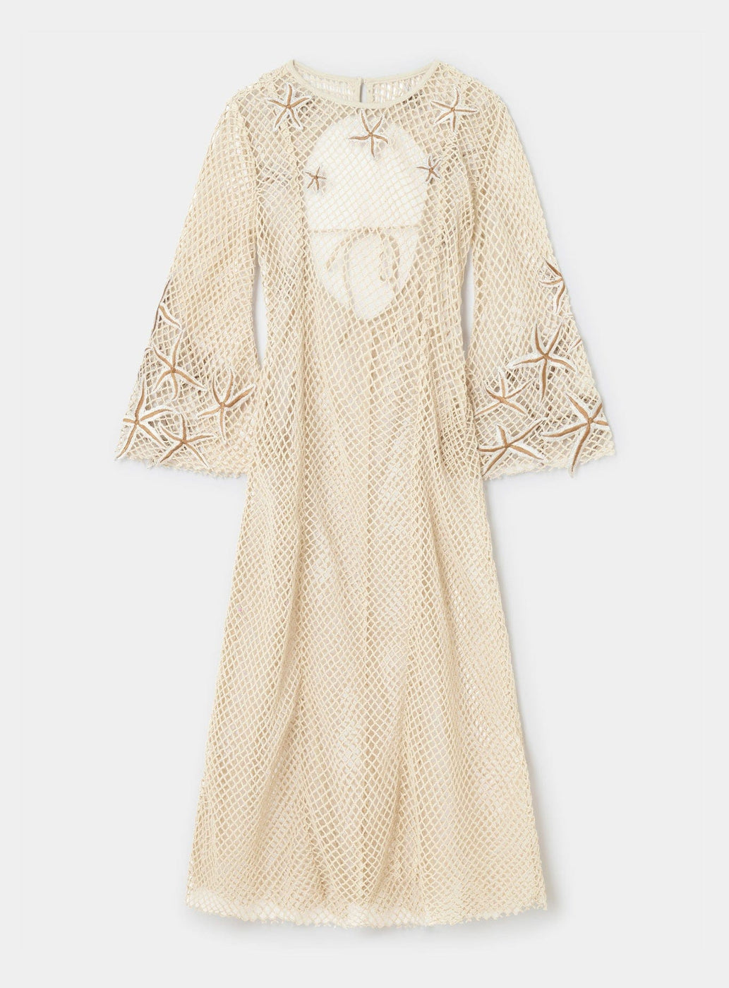 SAMUI ECRU MIDI NET DRESS