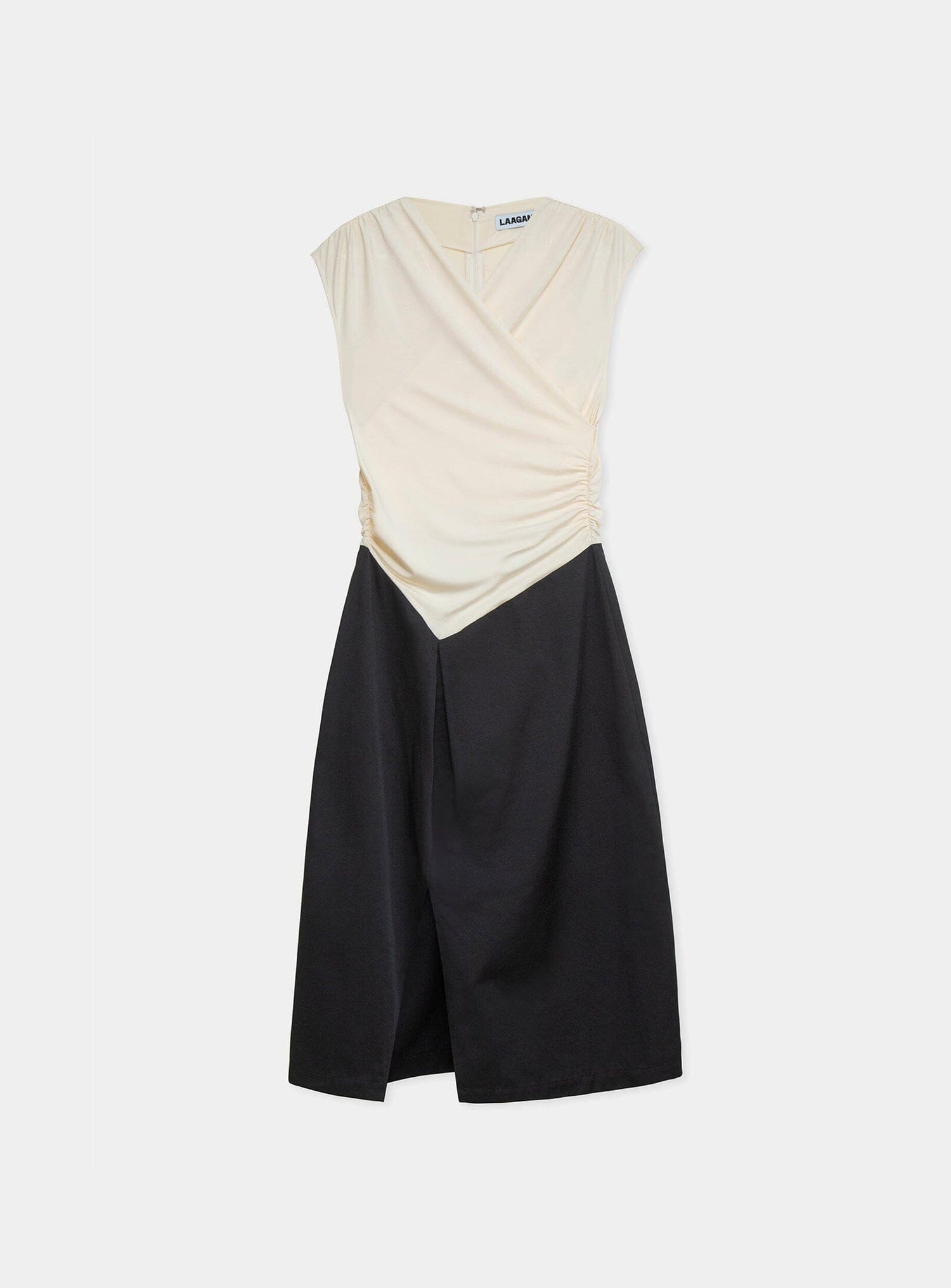 SELENE BLACK & ECRU MIDI DRESS