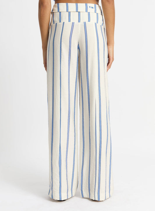 TASHI ECRU STRIPED FLOW PANTS